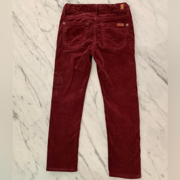 7 For All Mankind Girls Burgundy Velvet Jeans 6X - Picture 10 of 10